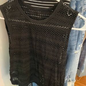 Lululemon Black Mesh Sleeveless Top